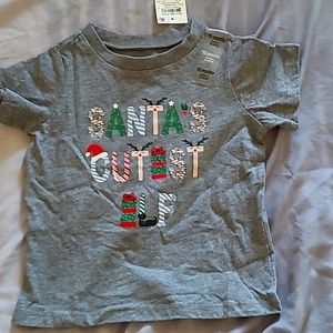 First Impressions Christmas Short Sleve Shirt, Grey, Size 18 months.